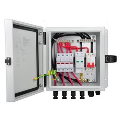 PowGrow 4-String Solar PV Combiner Box – 15A Rated, Metal Enclosure