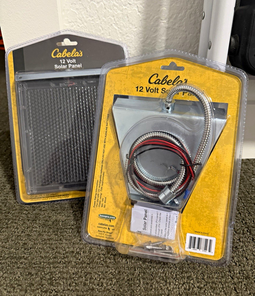 Cabela’s 12V Amorphous Thin-Film Solar Panel Battery Charger Off-Grid – TWO PAC!