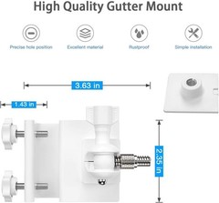 Universal Solar Panel Gutter Mount for Ring, Eufy, Wyze | White Aluminum