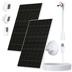 6W Solar Panel for Ring Camera, DC 3.5×1.35mm & USB-C Solar Charger Compatibl…