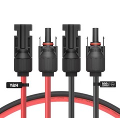 20ft 30ft 10AWG Solar Panel Extension Cable Flexible Wire Connectors 1Black+1Red