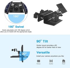 Weatherproof Gutter Mount for Ring Solar Panel- Adjustable Aluminum Alloy Out…