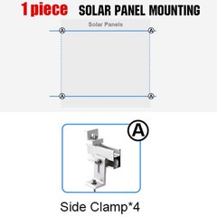 Solar Panel L-Foot Brackets Rail Rack Kit Fixing PV End/Middle Clamps Mounting
