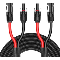 20Ft 10AWG Extension with Protection Cover, Solar Wire with Tool-Free Solar C…