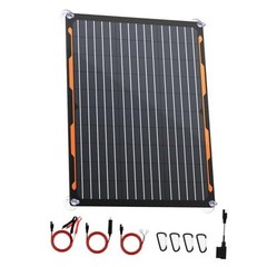 12V Solar Panel Charger Kit with Built-in Charge Controller – Portable 20W
