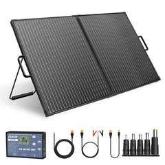 100W 12V Portable Solar Panels Suitcase with Waterproof 10A Charge Controller…