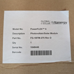 Flexible Solar Panel Global Solar PowerFLEX 6 FG-1BTM-275