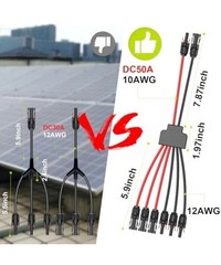 Solar Connectors for 2-3-4 Solar Panels, Tool-Free Solar Panel Wires and Conn…