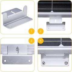 4 Pack Z Brackets for Solar Installation | Lightweight Aluminum & Steel Design