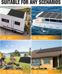 200 Watt Solar Panel 18BB, 25% High Efficiency, N-Type 12V 200W Solar Panel, Mon