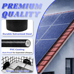 PROLEE 6 Inch X 100FT Solar Panel Bird Guard, Anti-Rust Critter Guard with 100 F