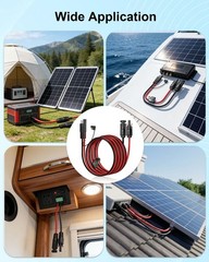 SAE Adapter Cable for Solar Panels – 1FT/2FT/10FT/20FT 10AWG Extension with Fuse
