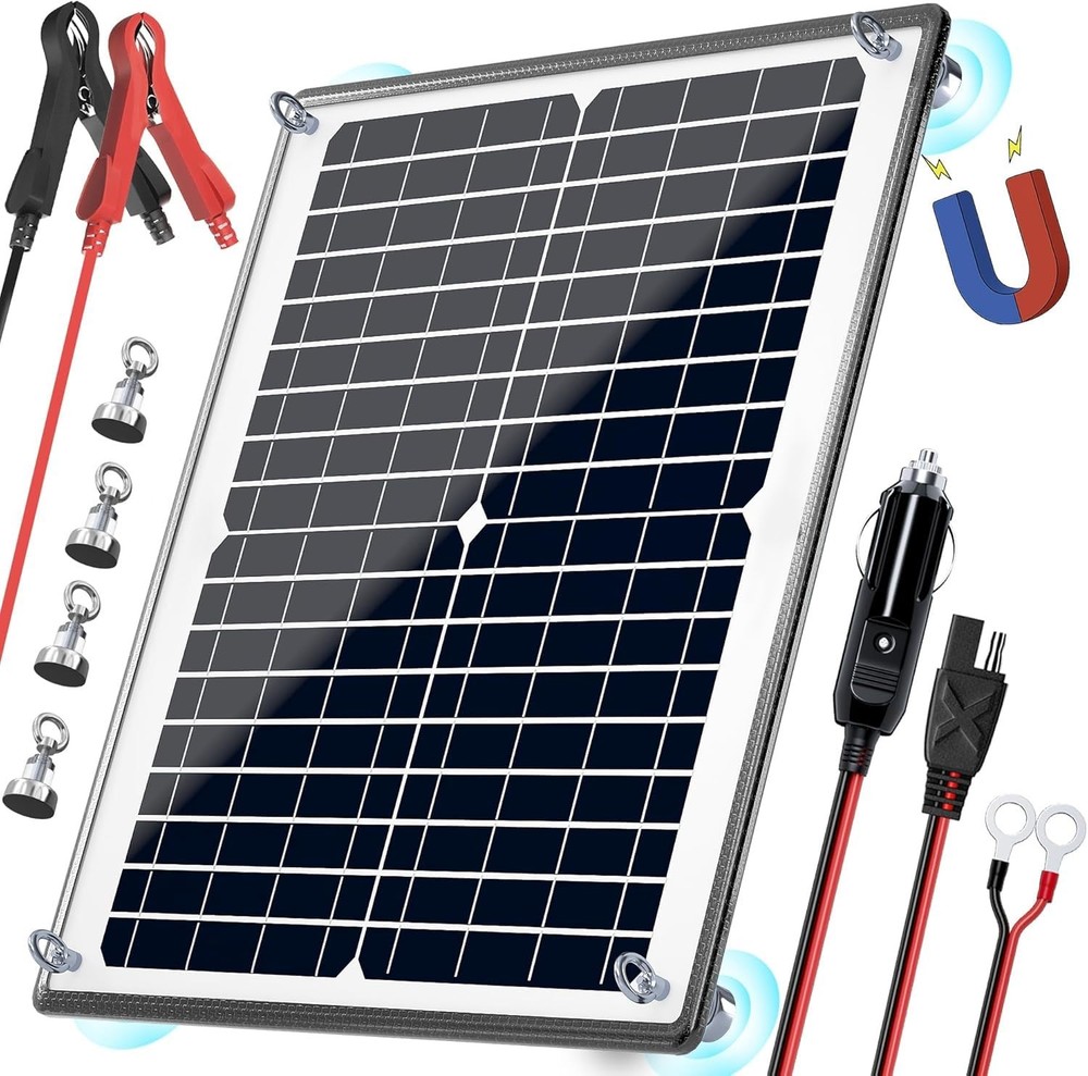 20W 12V Magnetic Solar Battery Charger Kit With MPPT Controller Solar Maintainer
