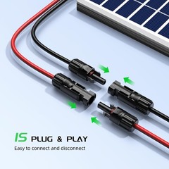30A Solar Connectors Y-Branch Cable, Parallel Adaptor for Solar Panels, 3PCS