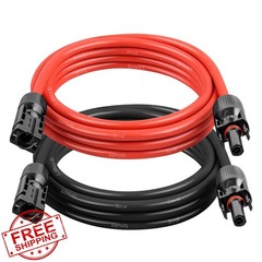 XRDS-RF 10AWG Solar Cable 5FT 2 Pack Red Black