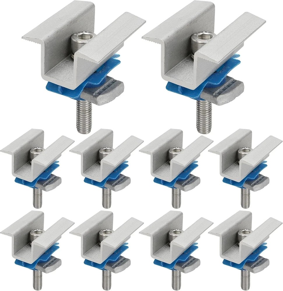 10 Pcs Adjustable Solar Panel Mounting Bracket Clamps Wide Photovoltaic Support