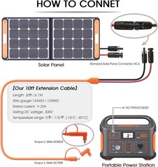 20FT MC4 to 8Mm Adapter Cable for Jackery | Universal Solar Panel Connector and