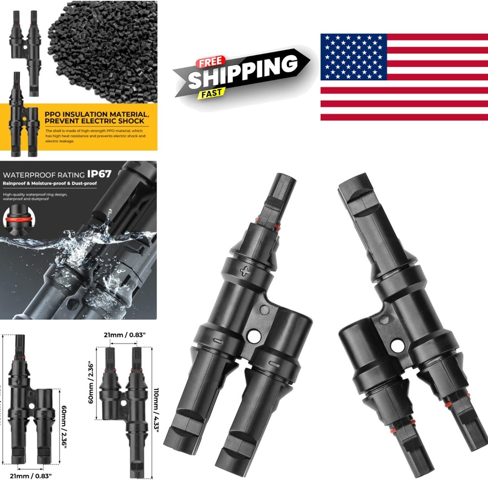 Lightweight Solar Branch Connectors 3.52 Ounces for Efficient Installation