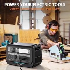 Power Station 2400W/2048Wh Solar Generator Emergency Power for Battery Backup