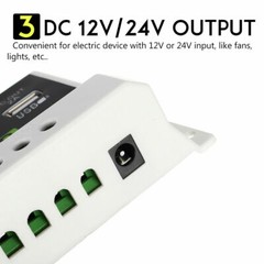 30A LCD PWM Solar Panel Charger Controller For Li-ion Lead Acid Battery 12V/24V