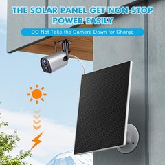 Solar Panel Charger for Security Camera Outdoor, 5W Solar Panels with Micro U…