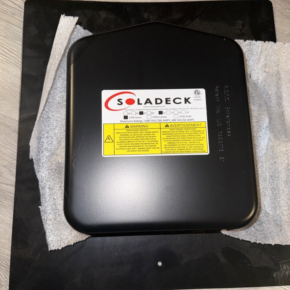 Soladeck 0799 Series Q3 21 Solar Junction Box ￼￼