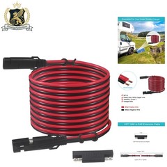 20FT Heavy Duty SAE Extension Cable with Polarity Adapter for Solar Chargers