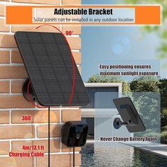 3Pack 4W Solar Panel Blink Outdoor Camera Waterproof Charger Mount Kit New