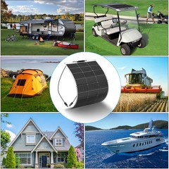 100W Flexible Solar Panel Monocrystalline PV Module For RV Boat Camper Off-Grid