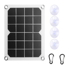 5W Solar Panel Dual USB Fan Set Portable Charger