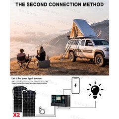 SOECOPO off grid portable 10000W Peak Solar Kit 2pcs Flexible Panel Controller