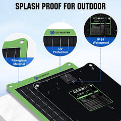 Upgrade 7.5W Solar Car Battery Charger Maintainer 12V Waterproof Solar Panel Por