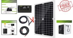High-Efficiency 20W Solar Charger Kit with Battery Clips for Off-Grid Adventures