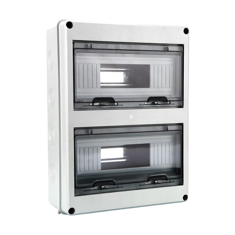 Waterproof Distribution Box 12 to 24 Circuits Flame Retardant PC Panel ABS