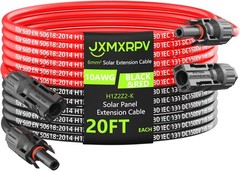 Cable de Extensión Solar 20Ft 10AWG Impermeable para Paneles y RV