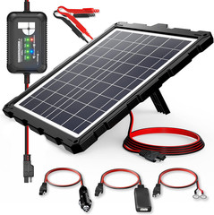 -Upgraded-20W-Solar-Battery-Charger-Maintainer, External Smart 3-Stages PWM Char