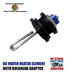 DC Water Heater Element 12 Volt 250 Watt w/Bulkhead Adapter Solar Water Heating