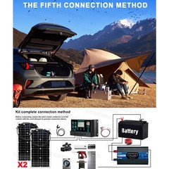 15000W Solar System Kit 100A Controller DC12V AC 110V 220V 2pcs Flexible PanelC1