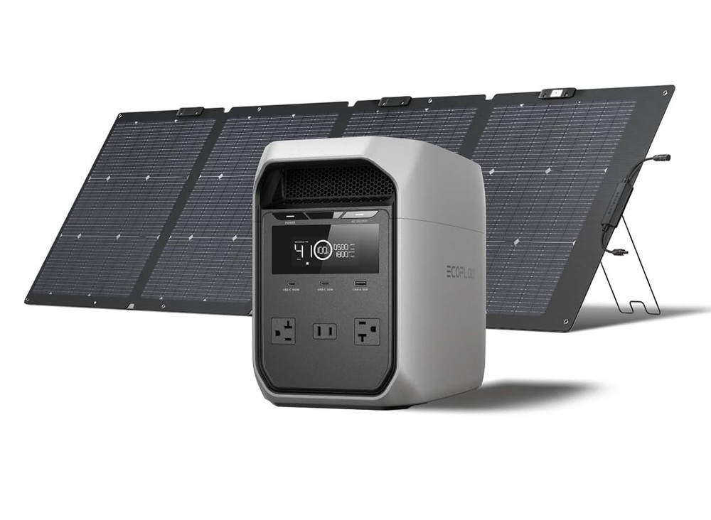 EcoFlow DELTA 3 Classic 1024Wh Portable Power Station with 220W Solar Panel