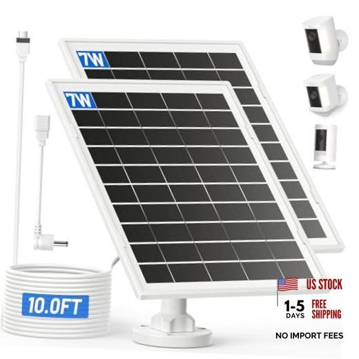 7W Solar Panel for Ring,Solar Charger Works for Ring, Stick Up Cam,Stick Up