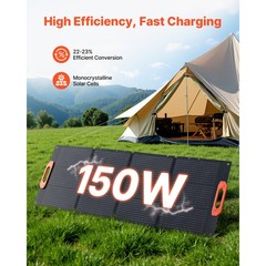 Uimoso 150W Foldable Monocrystalline Solar Panel Portable ETFE Solar Charger