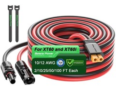 10AWG 25Ft Solar Charge Extension Cable, XT60 Adapter for Solar Panel & Battery