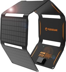 FlexSolar 40W Foldable Solar Panel Charger with USB-C and USB-A Outputs。