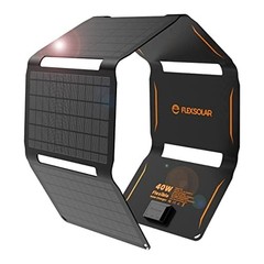40W Foldable Solar Panel Charger with USB-C and USB-A Outputs for Phones, 40 W