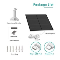 Solar Panel 5W USB Outdoor Rechargeable Camera 3 Pack 9.8ft Cable Mount Waterpro