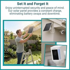 2-Pack 6W Solar Panel for Ring Camera Outdoor Wireless, Fast Solar Charger for R