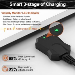 10W 12V Solar Battery Charger Maintainer with Smart MPPT Controller, Waterproof