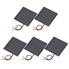 5 Pcs 5.5V 0.44W 70mA Mini Solar Panels with 2 Cable, 60mm x 60mm