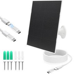 4W Solar Panel Security Camera Type C Micro Charger Rechargeable Battery