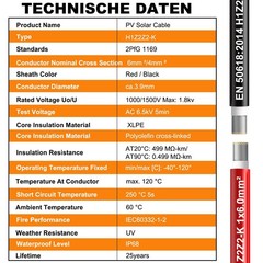 Oududianzi 2×50 Feet Solar Panel Wire, 10AWG Solar Wire Tinned Copper 10 Gauge P
